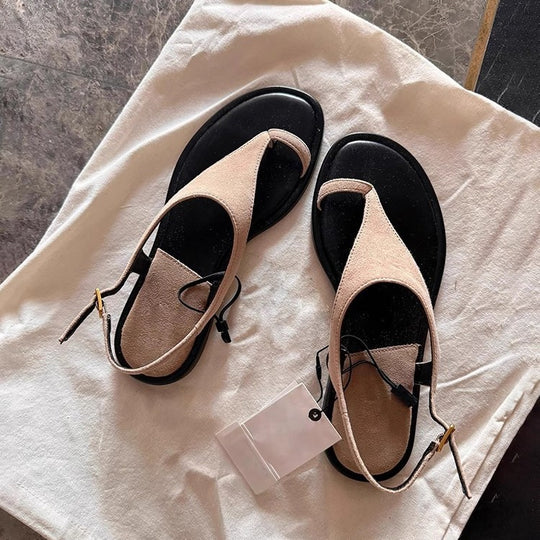 Damen Modische Zehentrenner-Sandalen mit elegantem Riemendesign und bequemem Fußbett R&B