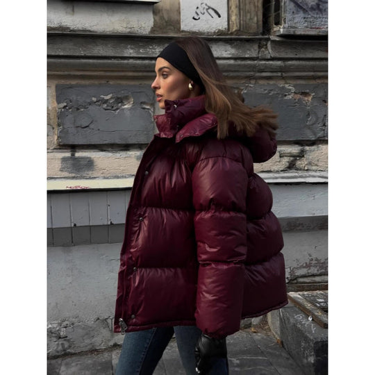 Damen Steppjacke mit glänzender Oberflächenstruktur R&B