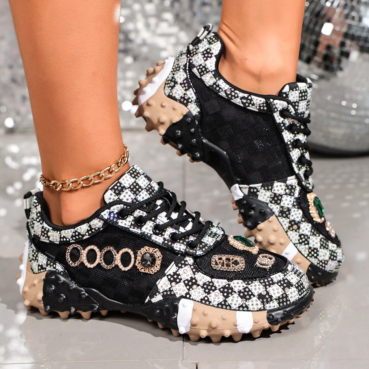 Damen Elegante Strass-Sneaker R&B