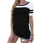 Damen Sportliches T-Shirt mit moderner Farbblockung und lässigem Schnitt R&B
