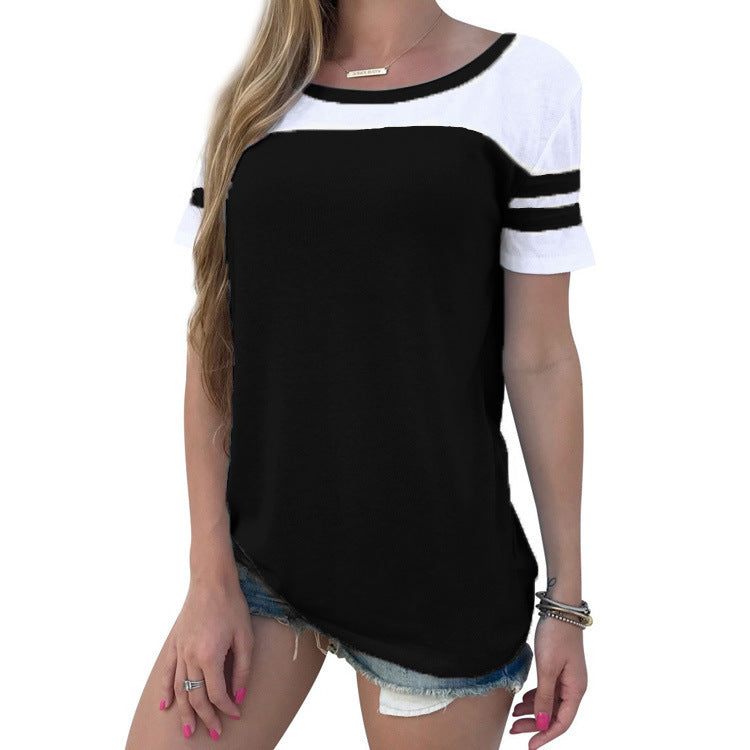 Damen Sportliches T-Shirt mit moderner Farbblockung und lässigem Schnitt R&B