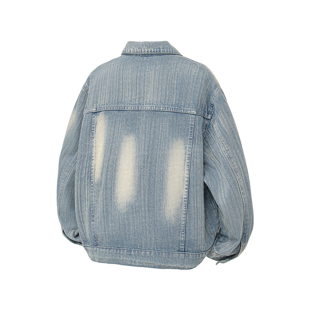 Damen Denimjacke im Vintage-Stil mit lässigem Schnitt und praktischem Druckknopfverschluss R&B