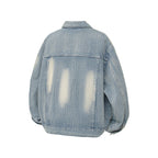 Damen Denimjacke im Vintage-Stil mit lässigem Schnitt und praktischem Druckknopfverschluss