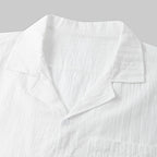 Damen Kurzarm-Pyjama-Set aus leichtem Baumwollmaterial mit praktischer Knopfleiste und elastischem Bund