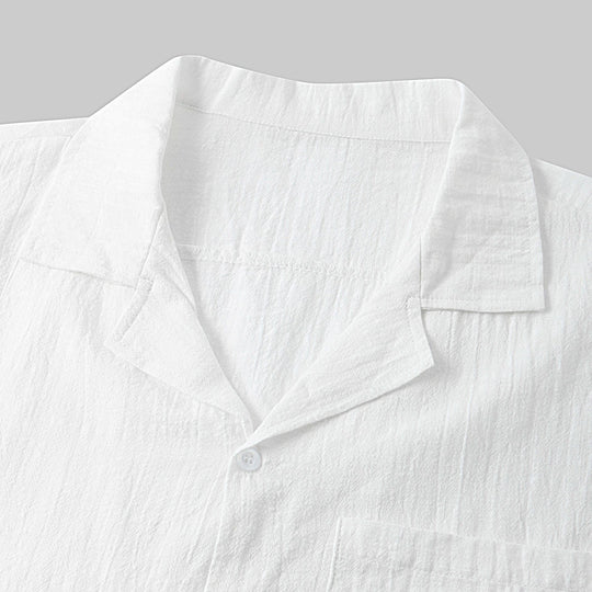Damen Kurzarm-Pyjama-Set aus leichtem Baumwollmaterial mit praktischer Knopfleiste und elastischem Bund R&B
