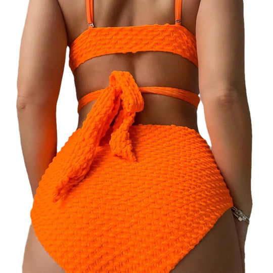 Damen Hochtaillierter Bikini mit modernem Wickeldesign R&B