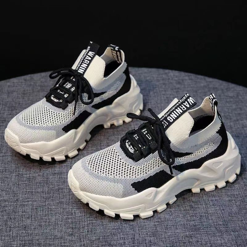 Damen Atmungsaktive Lauf- und Freizeitschuhe mit dickem Profil R&B