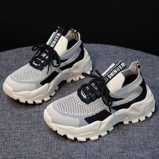 Damen Atmungsaktive Lauf- und Freizeitschuhe mit dickem Profil R&B