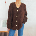 Damen Strickjacke mit luxuriöser Struktur und eleganten Knopfdetails R&B
