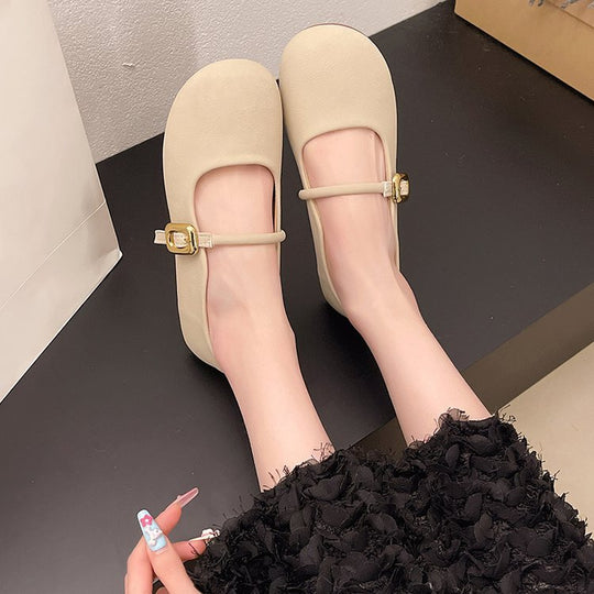 Damen Ballerinas mit dekorativem Riemchen und eleganter Schnalle R&B