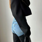 Damen High-Waist Jeans mit asymmetrischem Design R&B