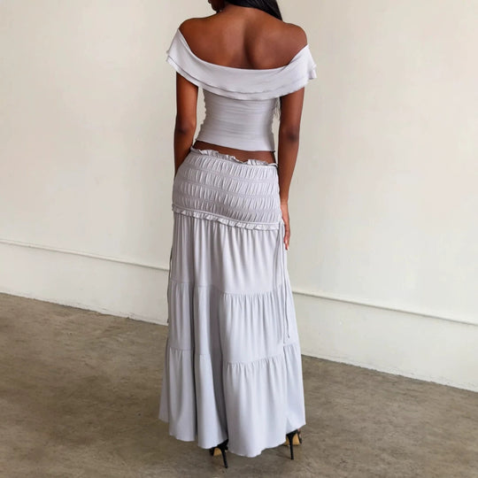 Damen Elegantes Wickeloberteil und maxirock R&B