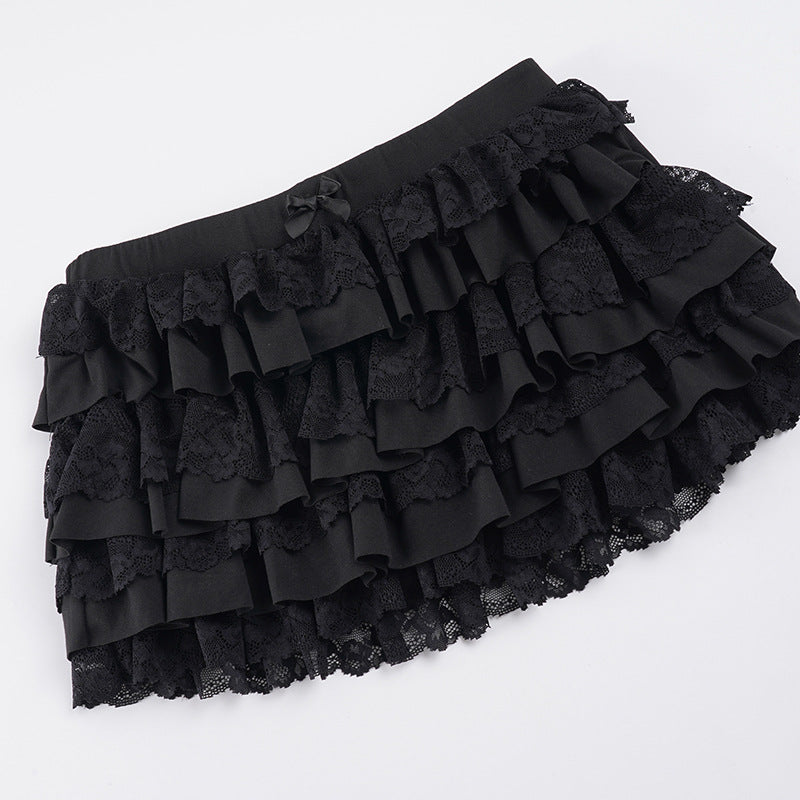 Damen Rüschensrock mit eleganter Spitzenbordüre R&B