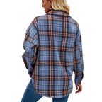 Damen Flanellhemdjacke im lässigen Karo-Design mit Brusttaschen R&B