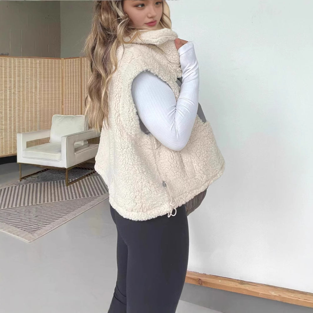 Damen gemütliche Fleece-Weste mit praktischem Reißverschluss R&B