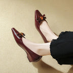 Damen Ballerinas mit eleganter Schleifenapplikation