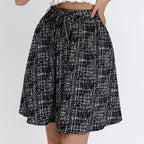 Damen Midirock mit elegantem Karomuster und weitem Schnitt R&B