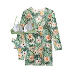 Damen Strandkimono mit floralem Mustermix und lockerer Passform R&B