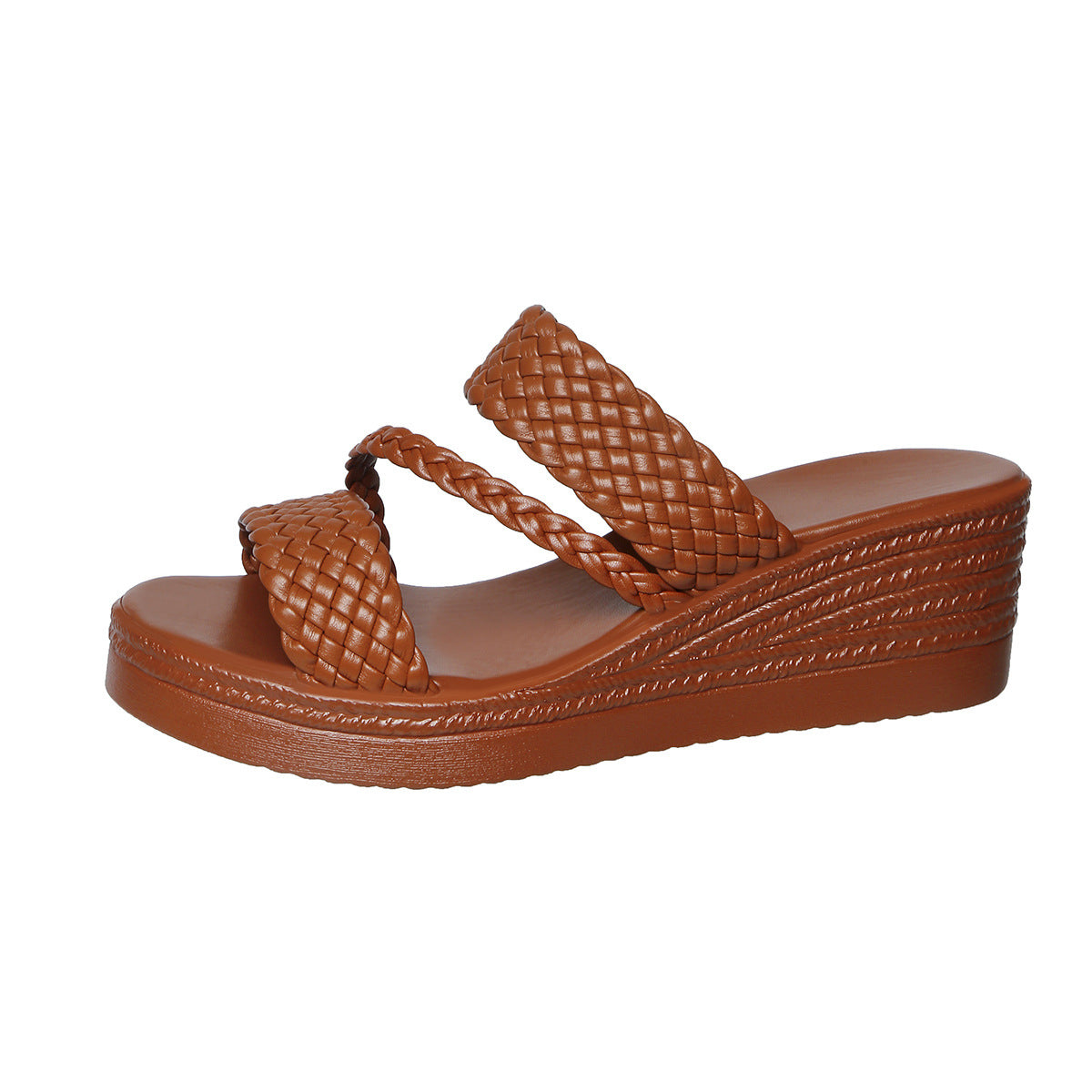 Damen Wedge-Pantoletten mit geflochtenen Riemen und ergonomischer Fußbettgestaltung R&B