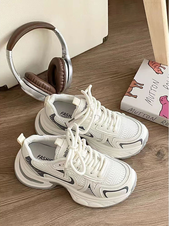 Damen modische Sneakers mit atmungsaktiver Oberflächenstruktur und dämpfender Sohle R&B