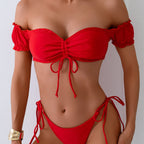 Damen Bikini-Set mit Rüschenausschnitten und eleganten BindR&Bändern R&B