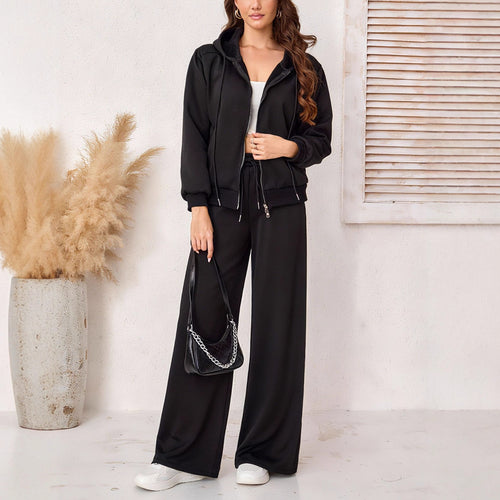 Damen sportliches Komplettset im Relaxed Fit mit Kapuze und elastischem Bund R&B