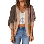 Damen Grobstrickjacke mit buntem Muster und lässiger Passform R&B