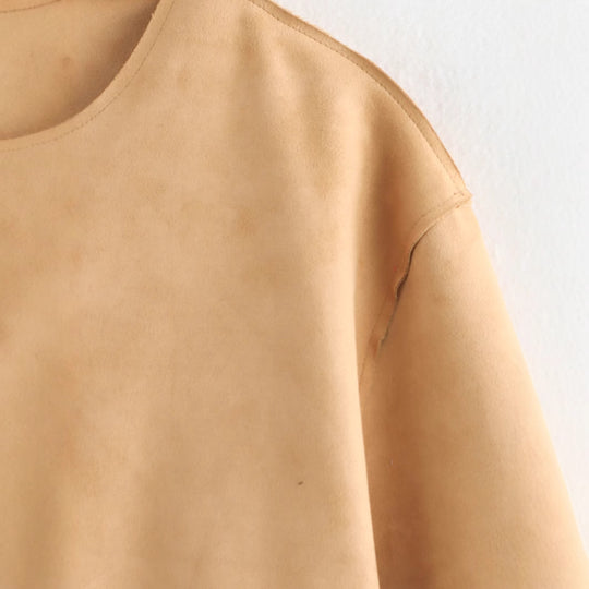Damen Modische Kurzarmpulloverjacke mit praktischen Taschen und eleganten Knöpfen R&B