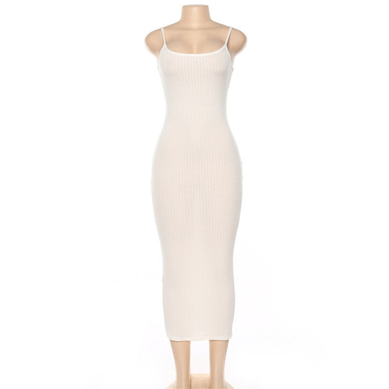 Damen Figurbetontes Maxikleid mit Spaghettiträgern und feinem Stretch R&B