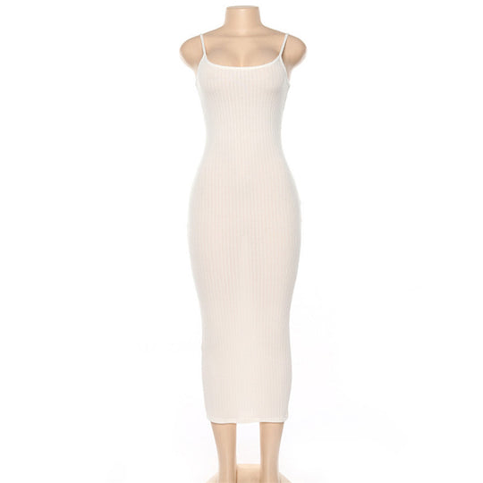 Damen Figurbetontes Maxikleid mit Spaghettiträgern und feinem Stretch R&B