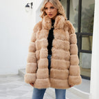 Damen Bequemer Kunstfellparka mit breitem Kragen und weichen Details R&B