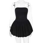 Damen elegantes Bandeaukleid mit voluminösem Rock