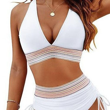 Damen Hochtailliertes Bikini-Set mit verstellbaren Trägern R&B