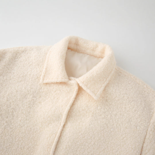 Damen kuschelige Bouclé-Jacke R&B