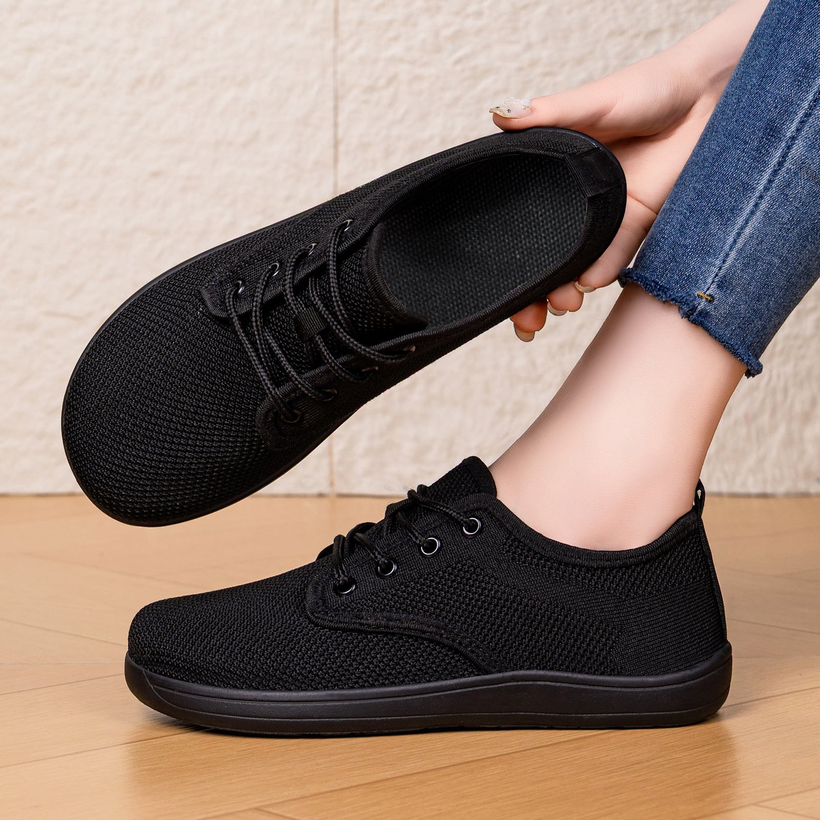 Damen Atmungsaktive Sneaker mit elastischem Lederoberteil R&B