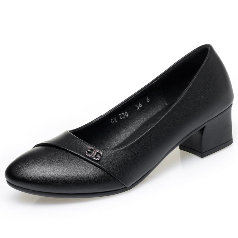 Damen elegante Pumps mit komfortablem Blockabsatz und modischem Schmuckdetail R&B