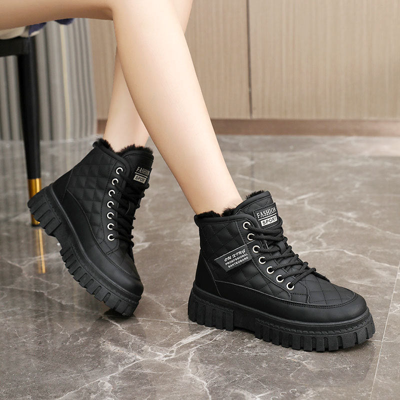 Damen Winterliche High-Top Boots mit kuscheligem Innenfutter und rutschfester Sohle R&B