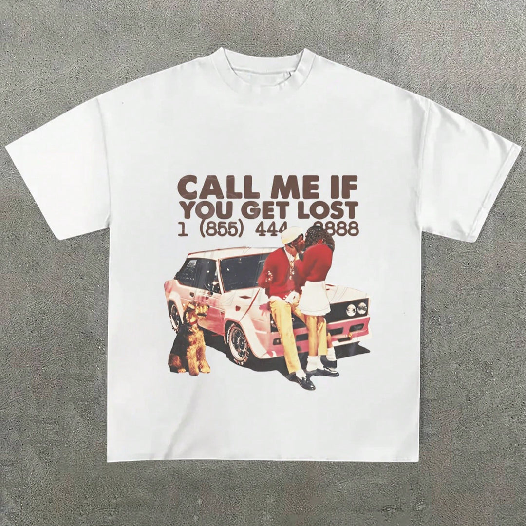Damen Grafik T-Shirt mit nostalgischem Auto-Design und frechem Schriftzug R&B