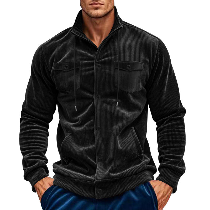 Herren Utility-Hemd mit strukturiertem Cordstoff und praktischen Brusttaschen R&B