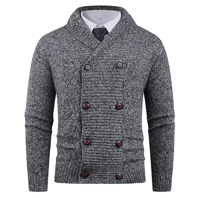 Herren Strickjacke mit doppelter Knopfleiste und feiner Struktur R&B