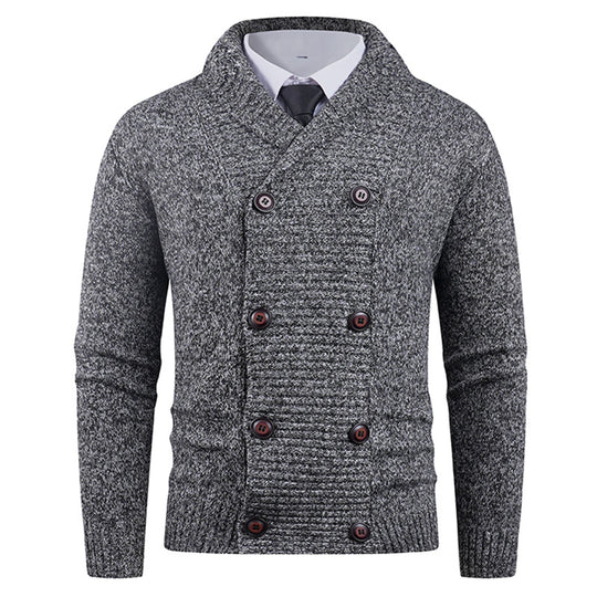 Herren Strickjacke mit doppelter Knopfleiste und feiner Struktur R&B