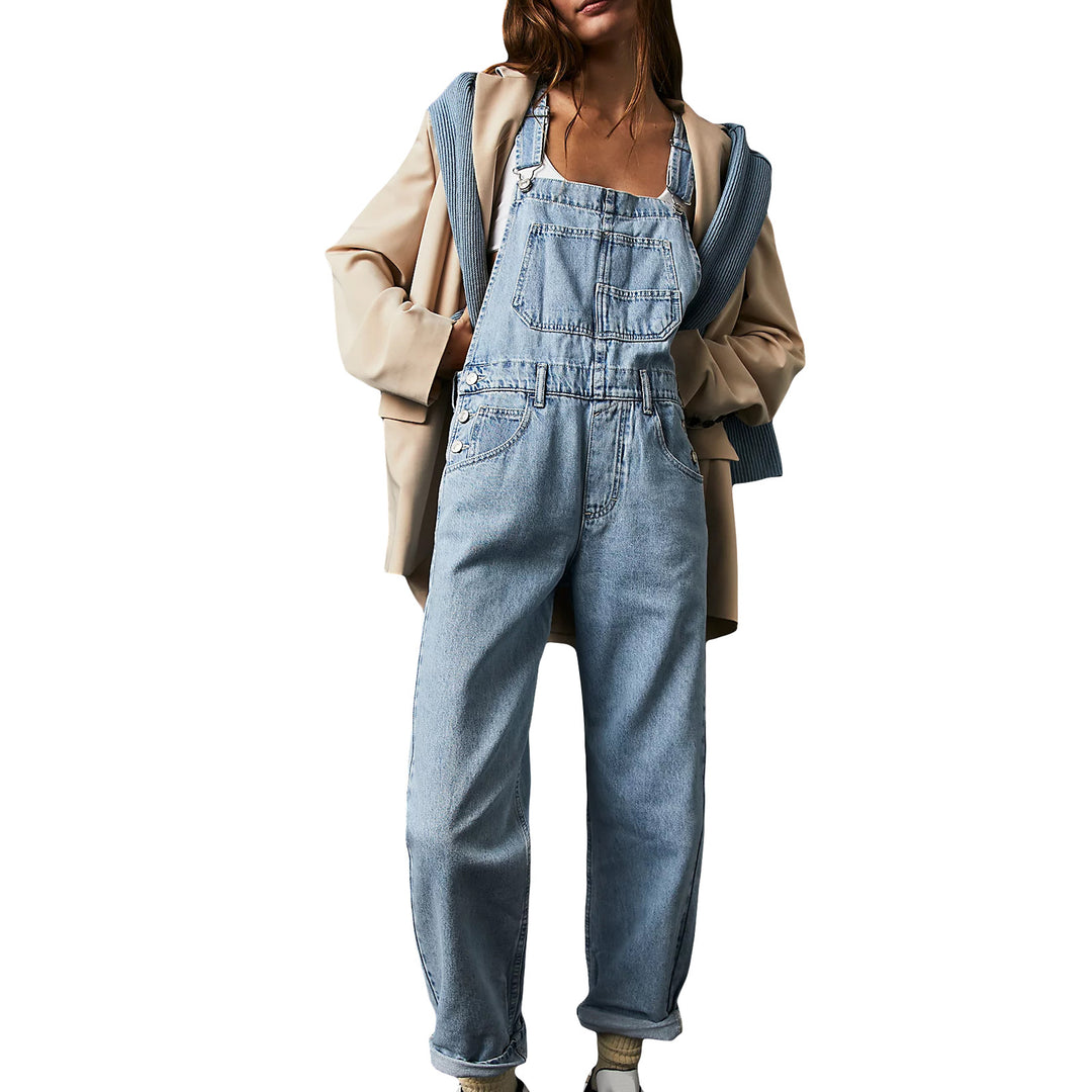 Damen Latzhose im lässigen Schnitt mit trendigen Details R&B