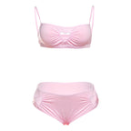 Damen Zweiteiliges Bikiniset mit Herz-Ausschnitten und Rüschen R&B