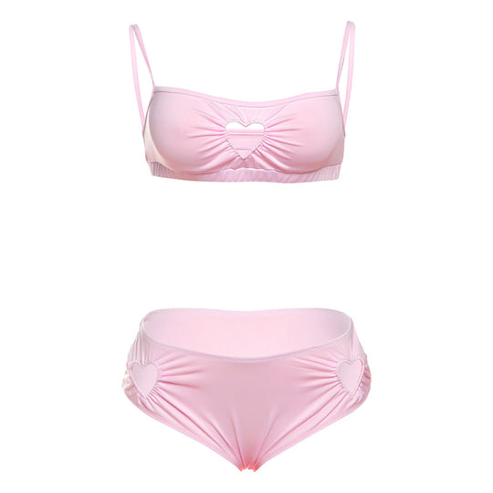 Damen Zweiteiliges Bikiniset mit Herz-Ausschnitten und Rüschen R&B