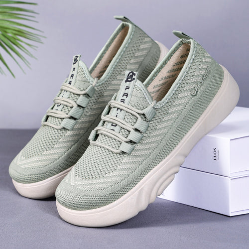 Damen Sportliche und atmungsaktive Freizeit-Sneaker mit elastischem Schnürsystem R&B