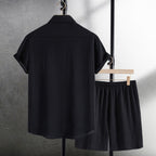 Damen Freizeitanzug mit kurzen Ärmeln und elastischen Shorts