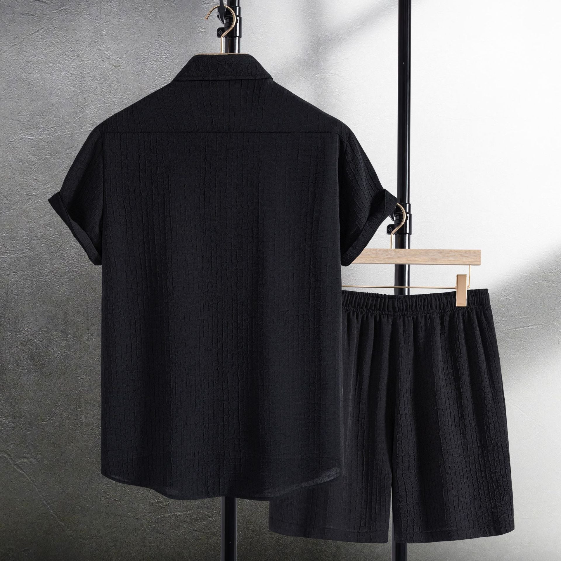 Damen Freizeitanzug mit kurzen Ärmeln und elastischen Shorts