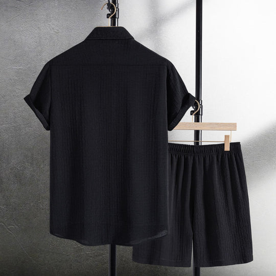 Damen Freizeitanzug mit kurzen Ärmeln und elastischen Shorts R&B