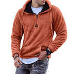 Herren Kuscheliger Hoodie mit halbem Reißverschluss im trendigen Design