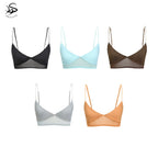 Damen nan bügelloser Soft-BH mit Mesh-Unterbrustband und verstellbaren Spaghettiträgern R&B